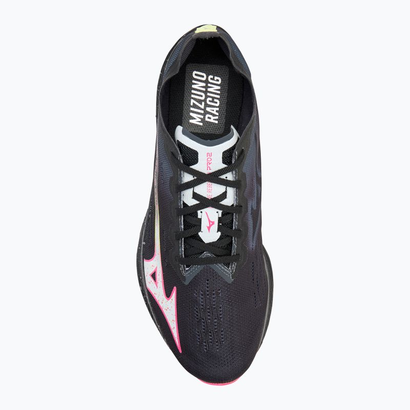 Vyriški bėgimo batai Mizuno Wave Rebellion Pro 2 black/silver/pink tetra 5