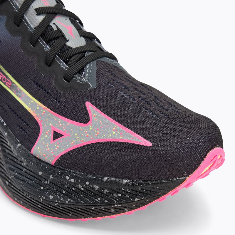 Vyriški bėgimo batai Mizuno Wave Rebellion Pro 2 black/silver/pink tetra 7