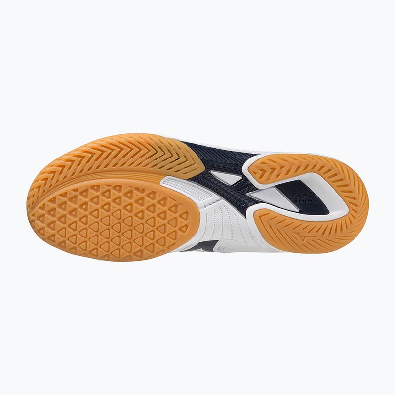 Mizuno Wave Drive 9 teniso bateliai balti/suknelės mėlyni/auksiniai 4