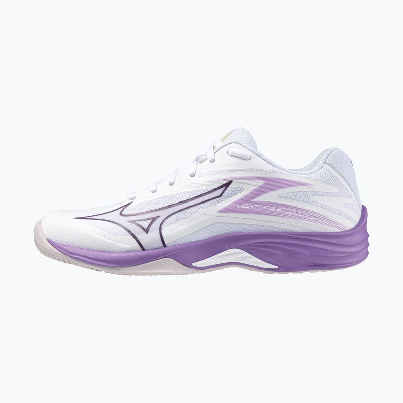 Vaikiški tinklinio batai Mizuno Lightning Star Z7 white/patrician purple/quince 8