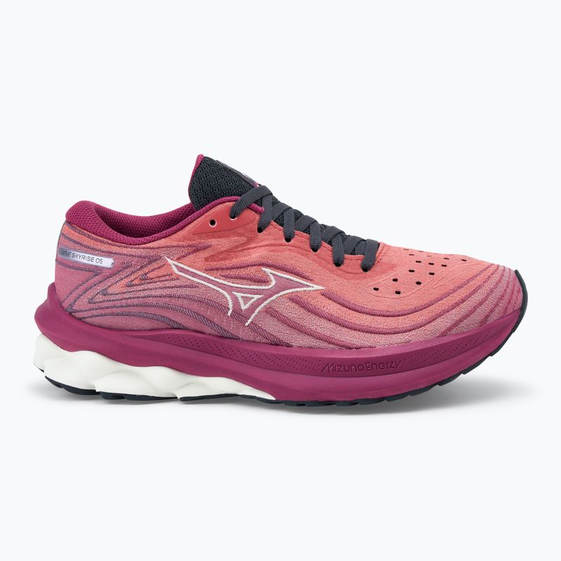 Moteriški bėgimo batai Mizuno Wave Skyrise 5 mineral red/white sand/violet quartz 2