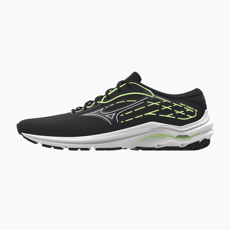 Vyriški bėgimo batai Mizuno Wave Equate 8 black/white/mizuno neo lime