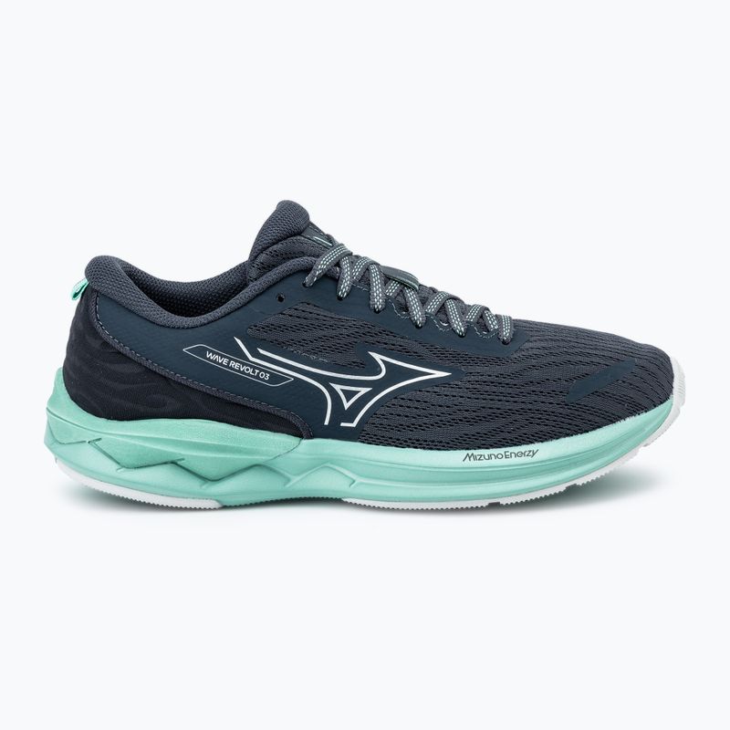 Moteriški bėgimo batai Mizuno Wave Revolt 3 india ink/neo silver/dusty jade green 2