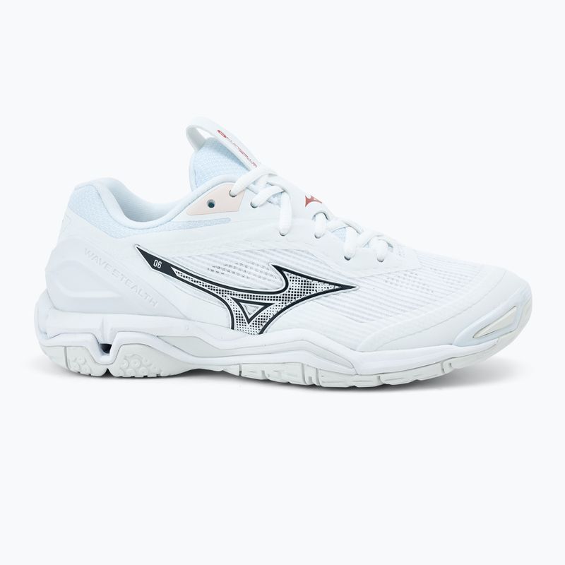 Moteriški rankinio bateliai Mizuno Wave Stealth 6 white/aleutian/cloud pink 2