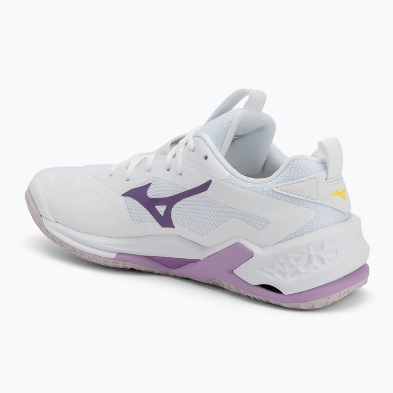 Mizuno Wav Stealth Neo 2 rankinio bateliai white / navy peony / peach parfait 3