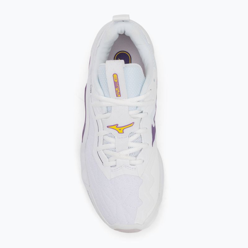 Mizuno Wav Stealth Neo 2 rankinio bateliai white / navy peony / peach parfait 5