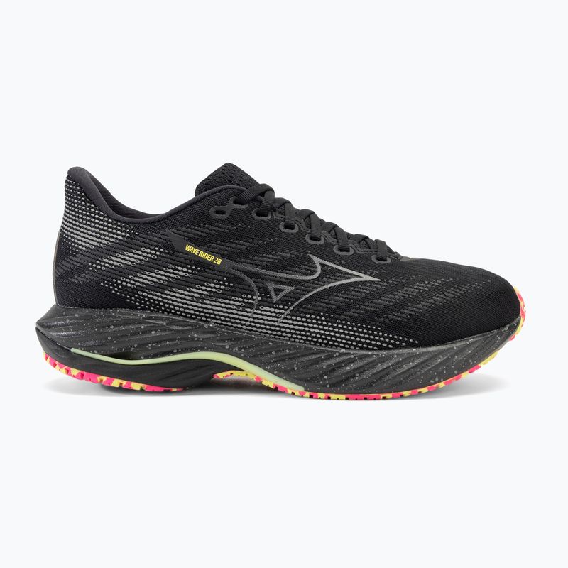 Vyriški bėgimo batai Mizuno Wave Rider 28 black/silver/sunny lime 2