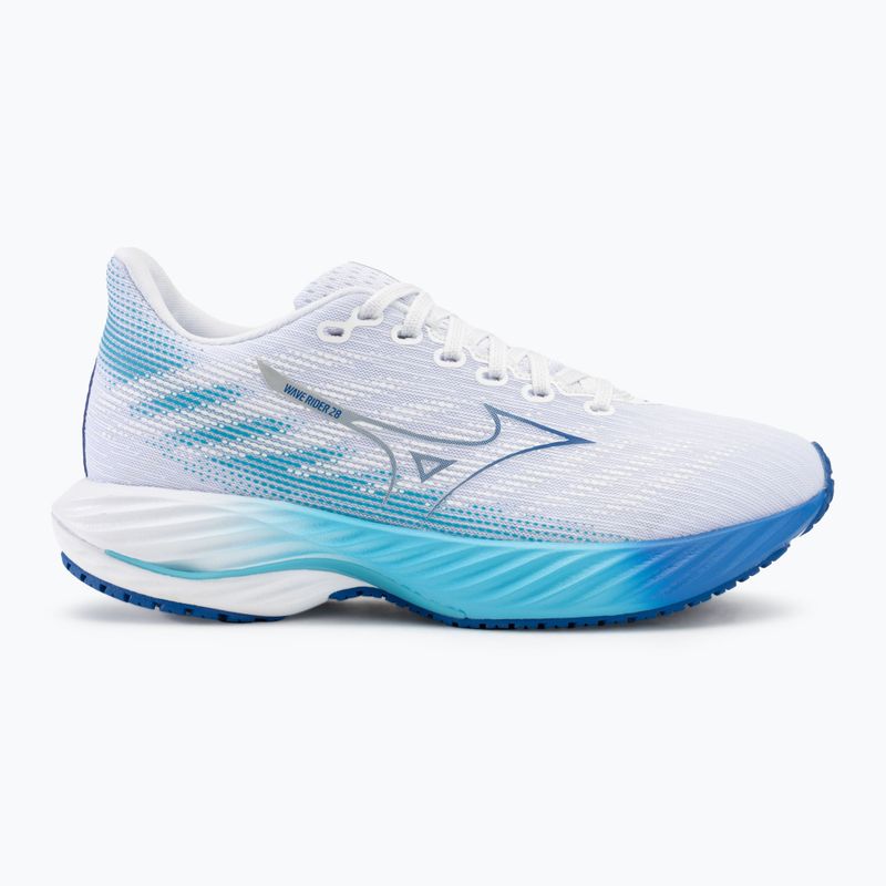 Moteriški bėgimo batai Mizuno Wave Rider 28 white/mugen blue/river blue 2