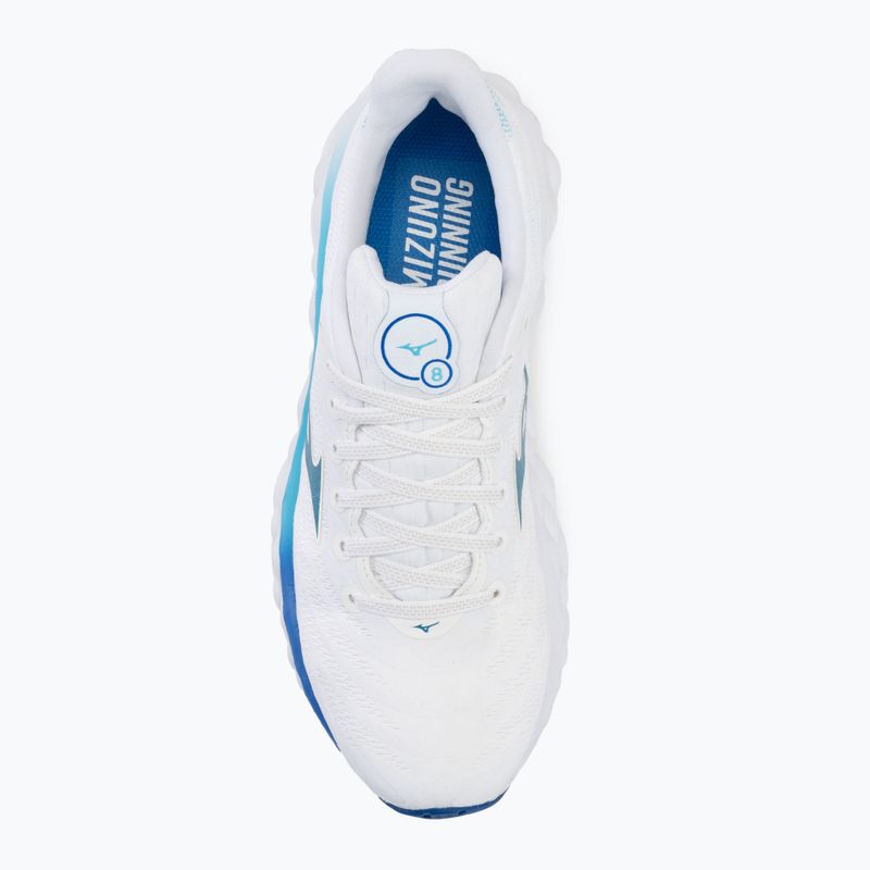 Moteriški bėgimo batai Mizuno Wave Sky 8 white/laser blue/mugen blue 5