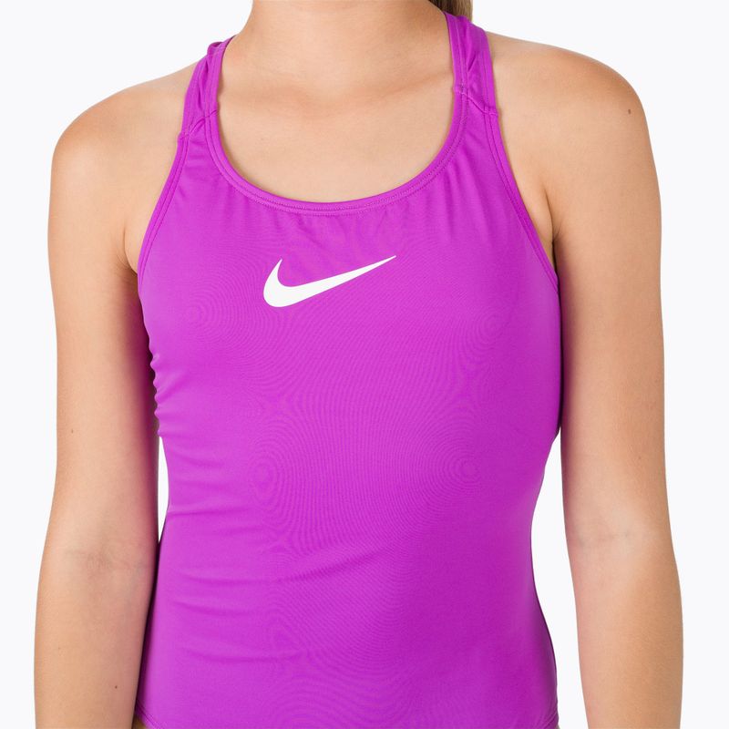 Nike Essential Racerback vientisas vaikiškas maudymosi kostiumėlis violetinės spalvos NESSB711-511 4