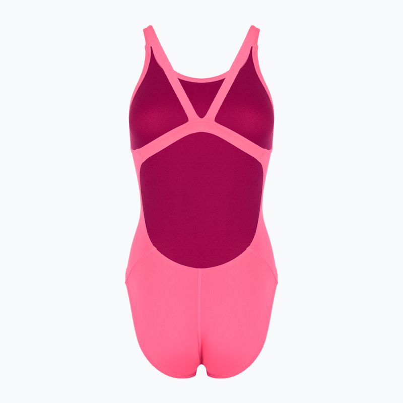 Moteriškas vientisas plaukimo kostiumas Nike Hydrastrong Solid Fastback hyper pink 2