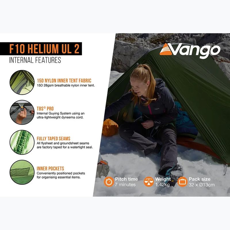 Dvivietė stovyklavimo palapinė Vango F10 Helium UL 2 alpine green 11