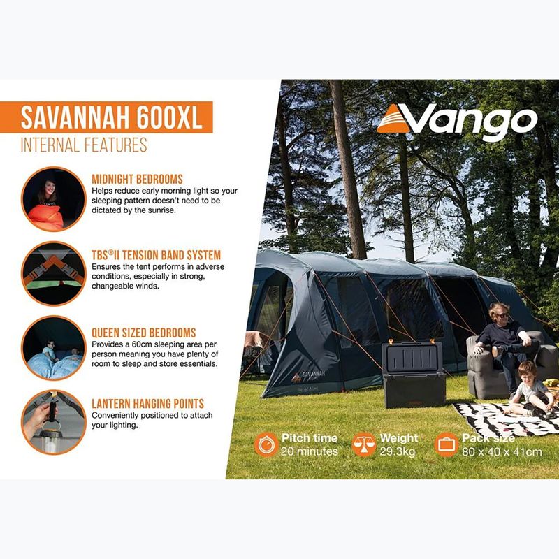 6 vietų stovyklavimo palapinė Vango Savannah 600XL deep blue 10