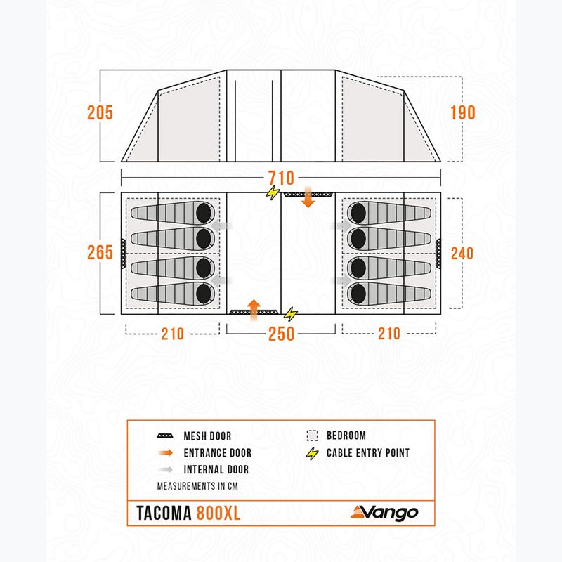 Aštuonvietė kempingo palapinė Vango Tacoma 800XL deep blue 2