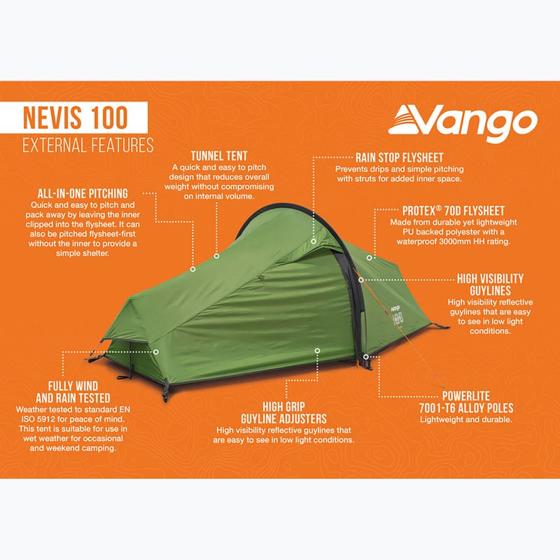 Vienvietė žygio palapinė Vango Nevis 100 pamir green 14