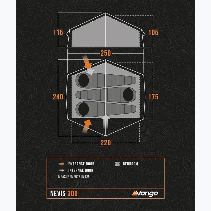 Žyginė palapinė 3-osobowy Vango Nevis 300 pamir green 2