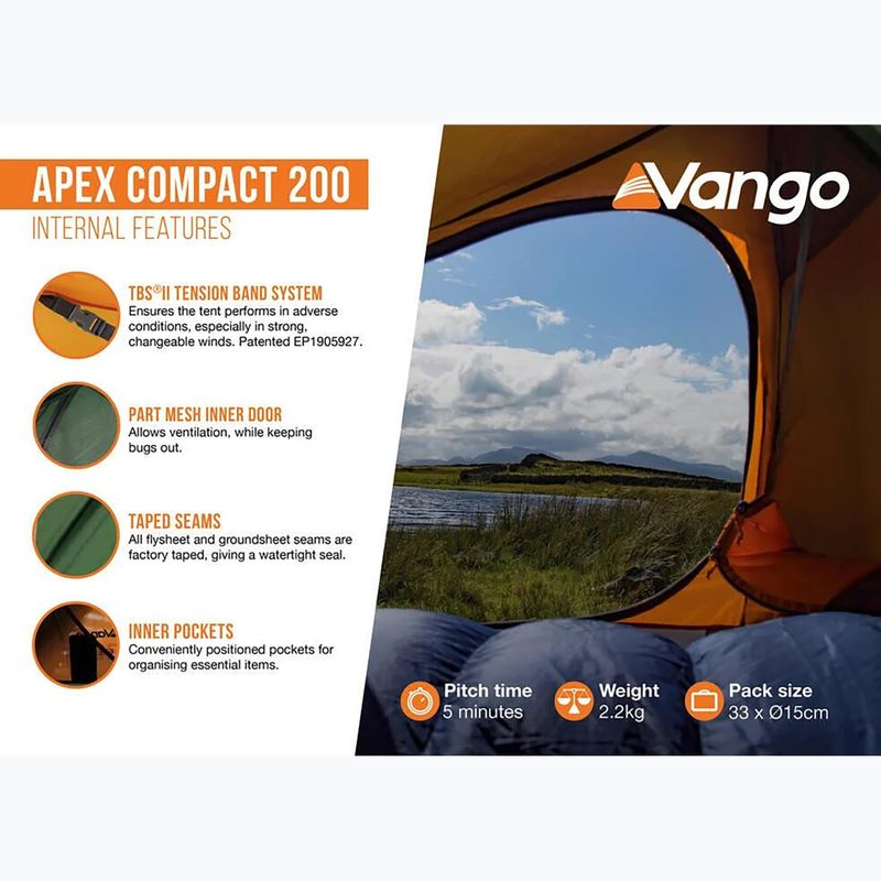 2 vietų žygio palapinė Vango Apex Compact 200 forest green 14