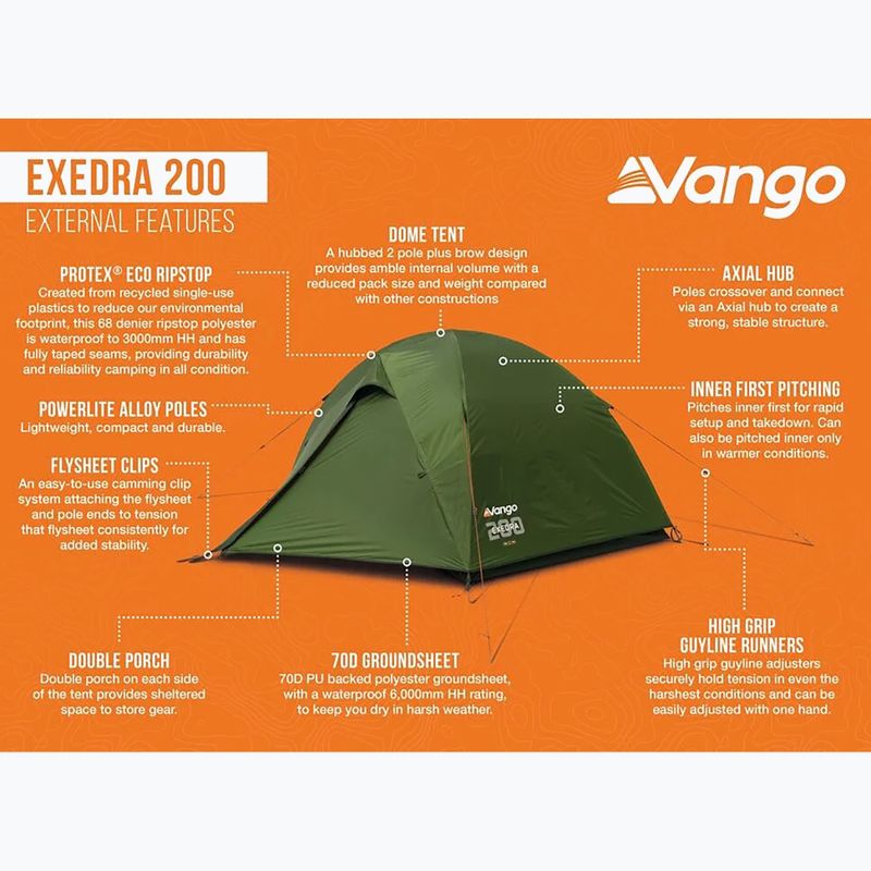 Žyginė palapinė 2-osobowy Vango Exedra 200 forest green 11