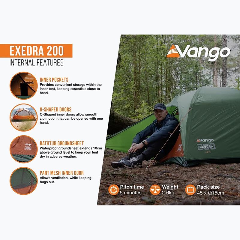 Žyginė palapinė 2-osobowy Vango Exedra 200 forest green 12