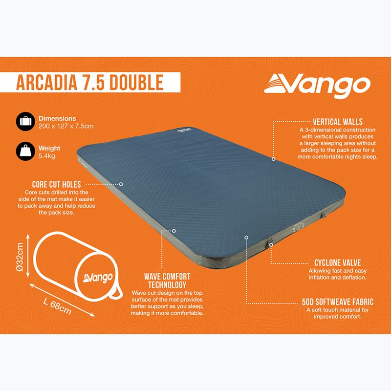 Savaime prisipučiantis kilimėlis Vango Arcadia 7.5 Double deep blue 7
