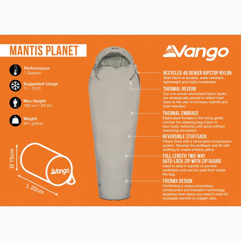 Miegmaišis Vango Mantis Planet grey flannel 14
