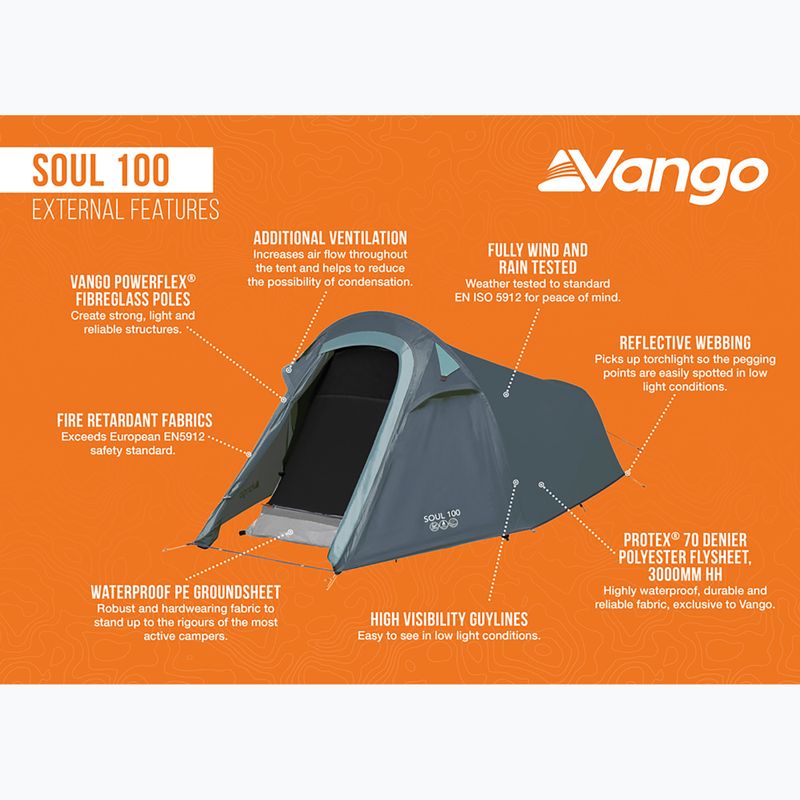 Vienvietė žygio palapinė Vango Soul 100 deep blue 11