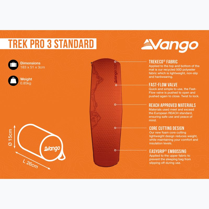 Savaime prisipučiantis kilimėlis Vango Trek Pro 3 Standard harissa 7