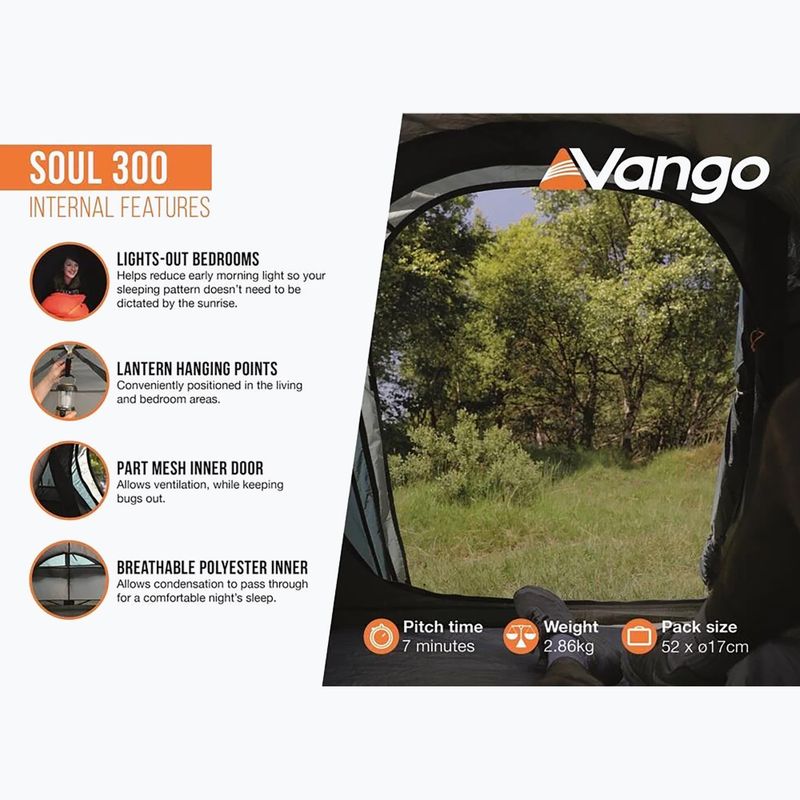 Žyginė palapinė 3-osobowy Vango Soul 300 deep blue 5