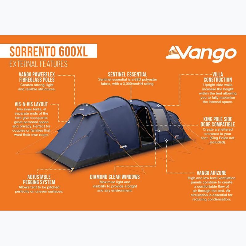 6 vietų stovyklavimo palapinė Vango Sorento 600XL twilight blue 12