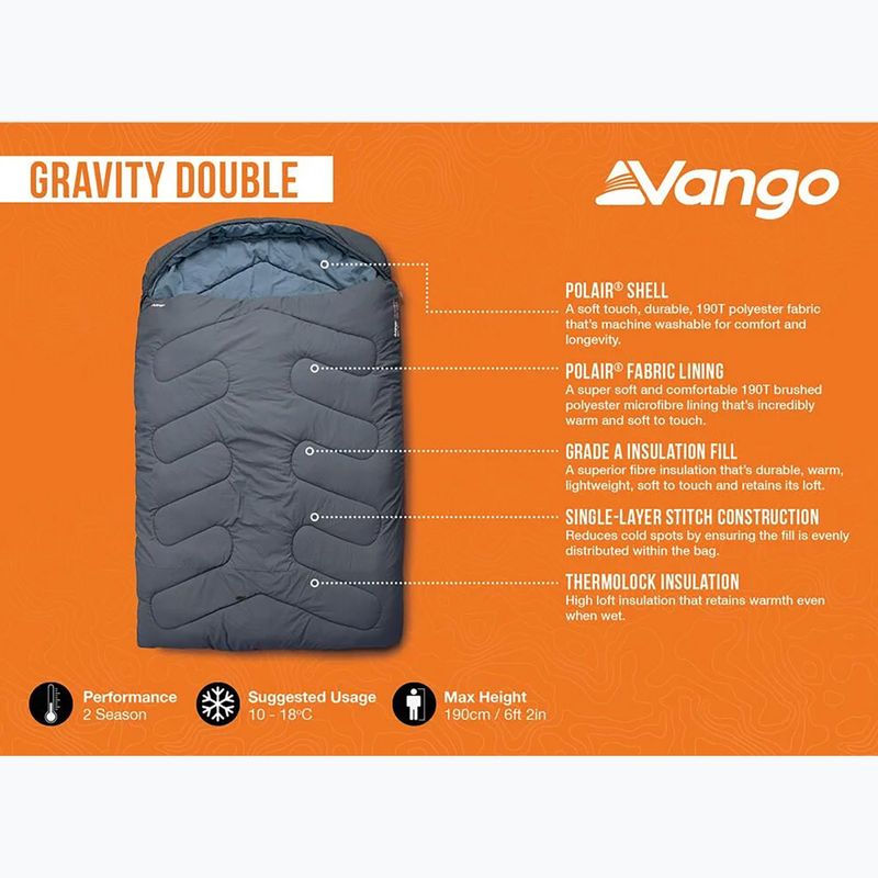 Miegmaišis Vango Gravity Double deep blue 6