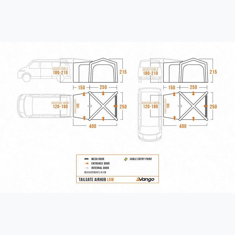 Automobilio prieangis Vango AirHub II Low cloud grey 11