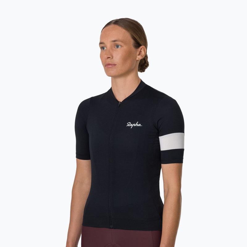 Moteriški dviračių marškinėliai Rapha Core Lightweight Jersey black/white 2