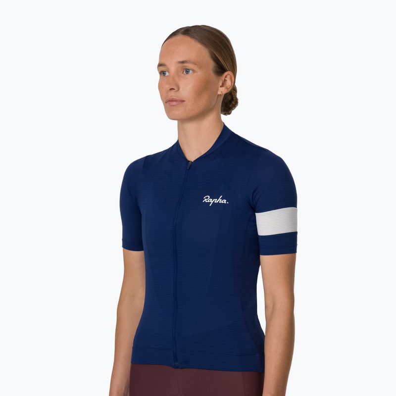 Moteriški dviračių marškinėliai Rapha Core Lightweight Jersey navy/white 2