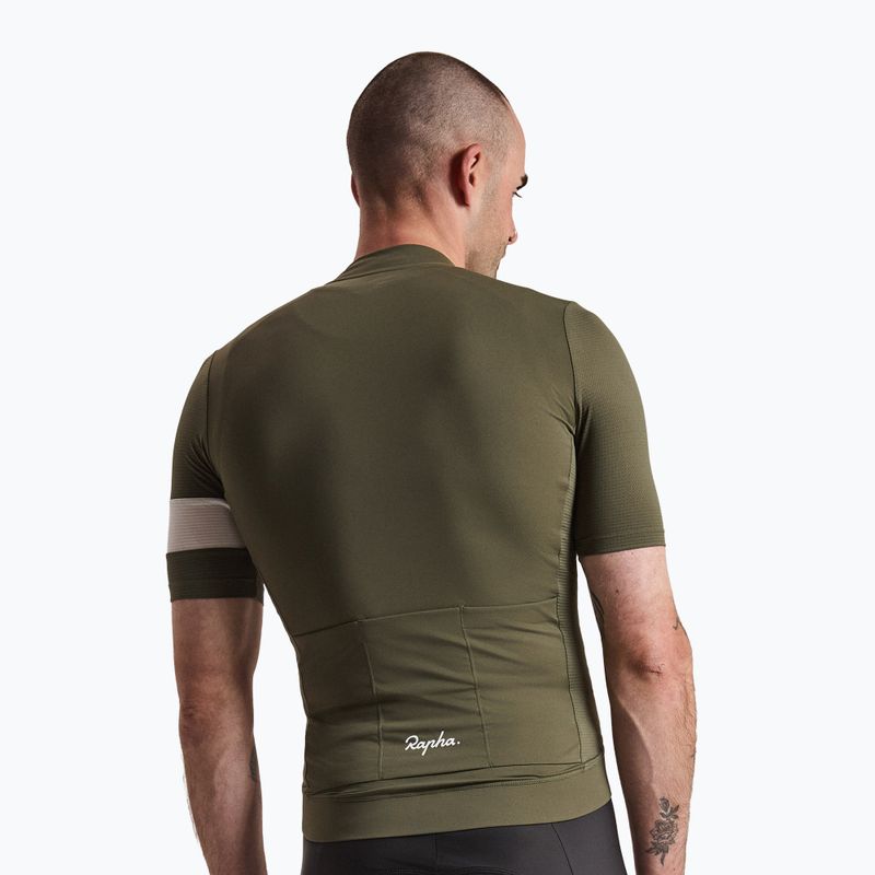 Vyriški dviračių marškinėliai Rapha Core Lightweight Jersey dark green/white 2