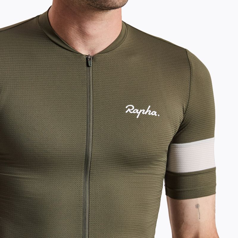 Vyriški dviračių marškinėliai Rapha Core Lightweight Jersey dark green/white 3