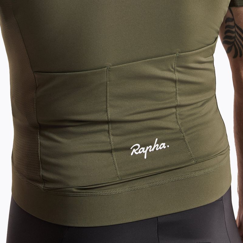 Vyriški dviračių marškinėliai Rapha Core Lightweight Jersey dark green/white 4