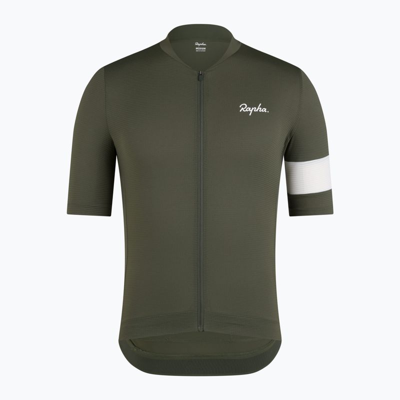 Vyriški dviračių marškinėliai Rapha Core Lightweight Jersey dark green/white 5
