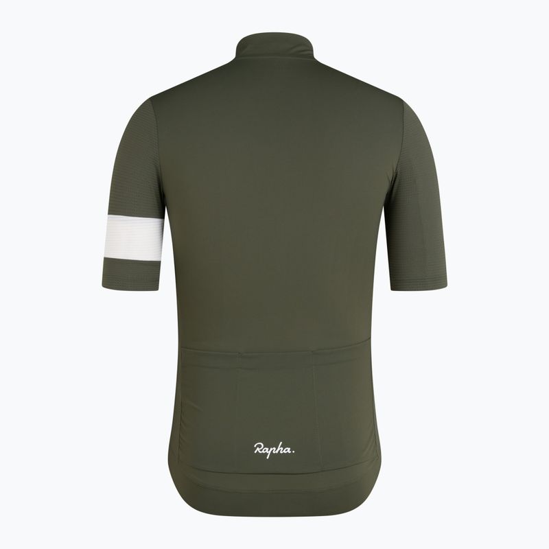 Vyriški dviračių marškinėliai Rapha Core Lightweight Jersey dark green/white 6