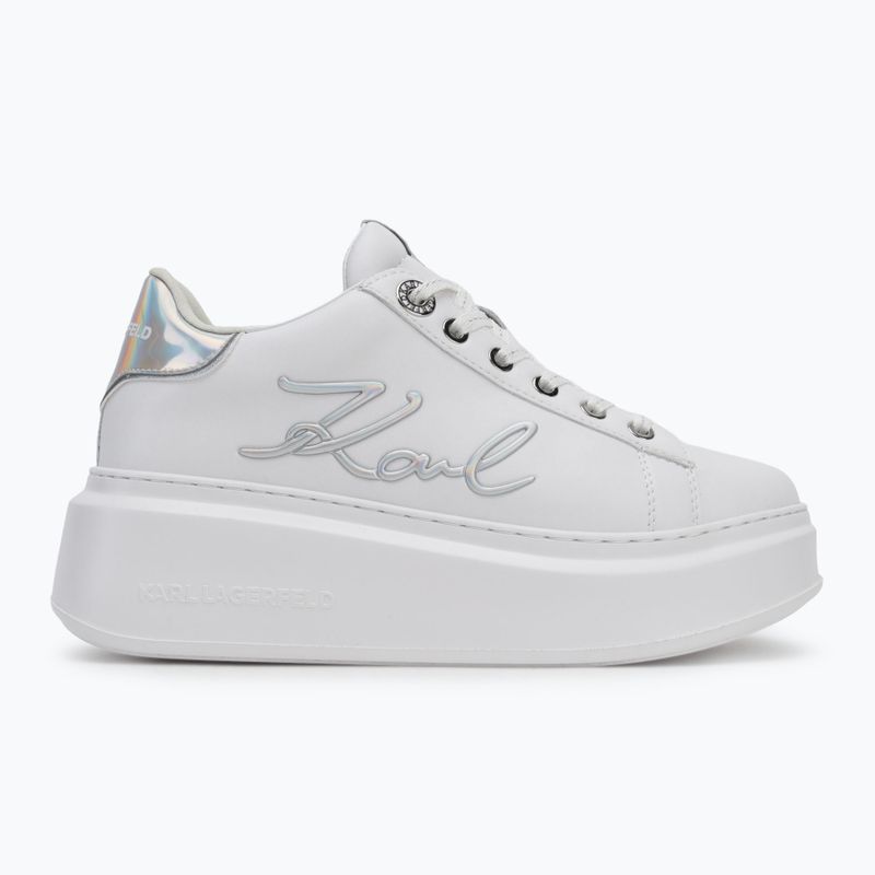 KARL LAGERFELD moteriški batai Anakapri Signia white leather w/silver 2