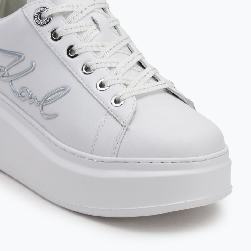 KARL LAGERFELD moteriški batai Anakapri Signia white leather w/silver 7
