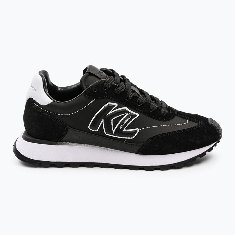 KARL LAGERFELD moteriški batai Kairo Kl Sidetrim black leather/textille