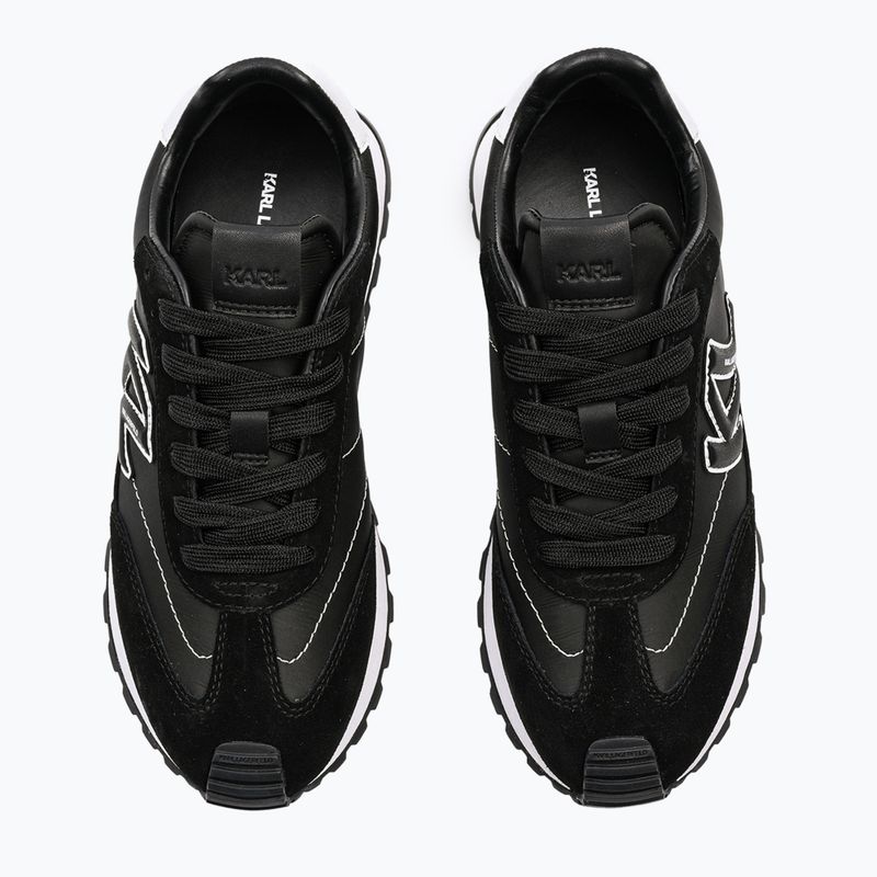 KARL LAGERFELD moteriški batai Kairo Kl Sidetrim black leather/textille 4
