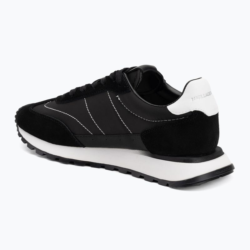 KARL LAGERFELD moteriški batai Kairo Kl Sidetrim black leather/textille 3