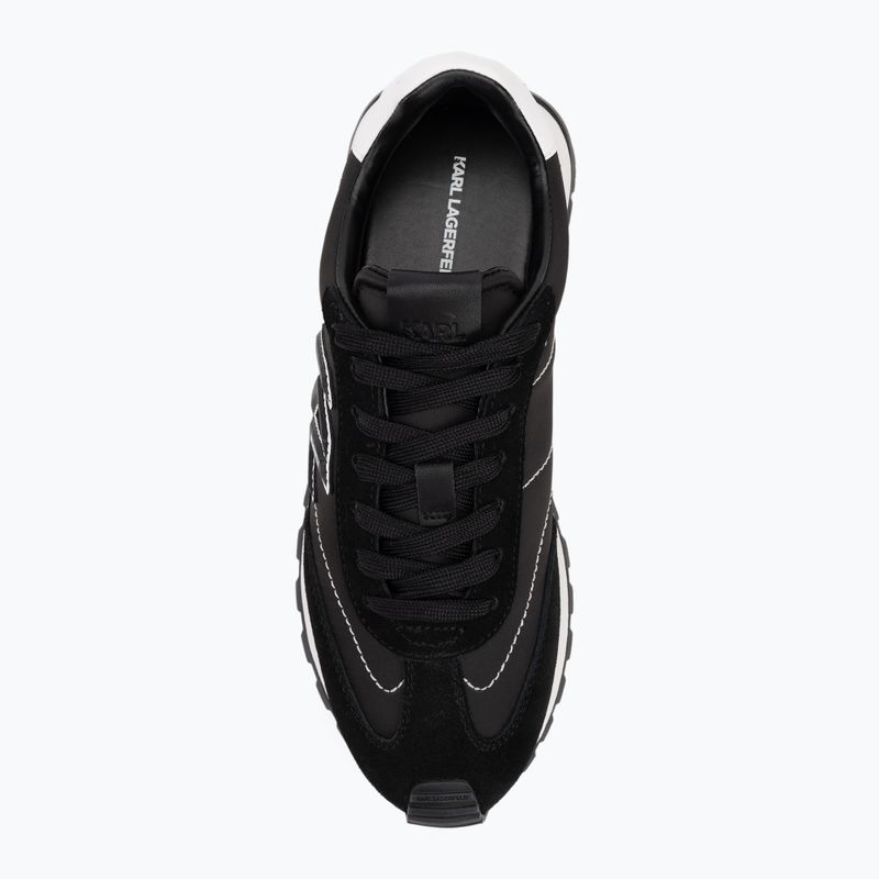 KARL LAGERFELD moteriški batai Kairo Kl Sidetrim black leather/textille 5