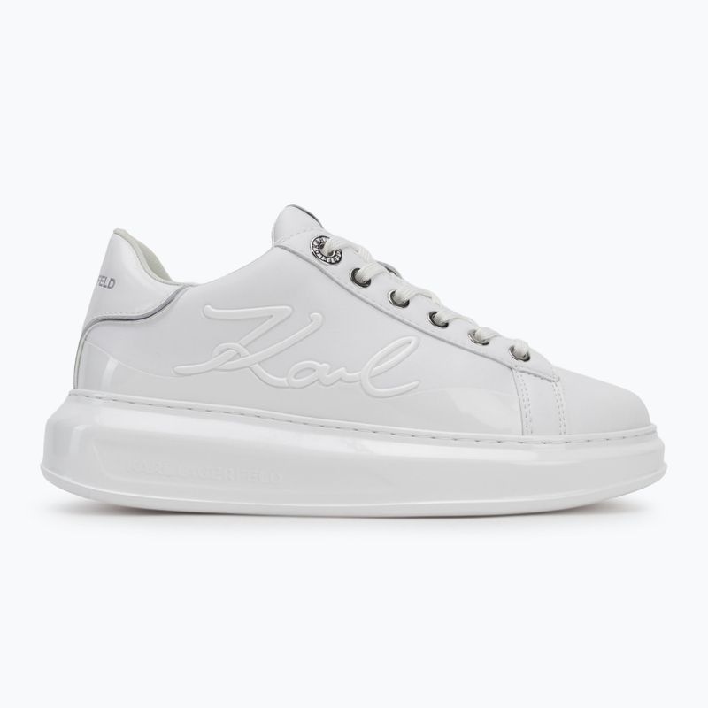 Moteriški batai KARL LAGERFELD Kapri Signia Shine white leather/mono 2