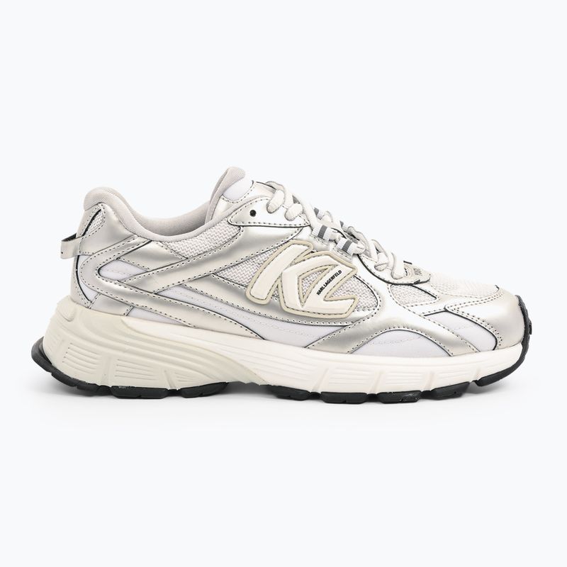 Moteriški batai KARL LAGERFELD Orion Sidetrim white leather/textile w/silver