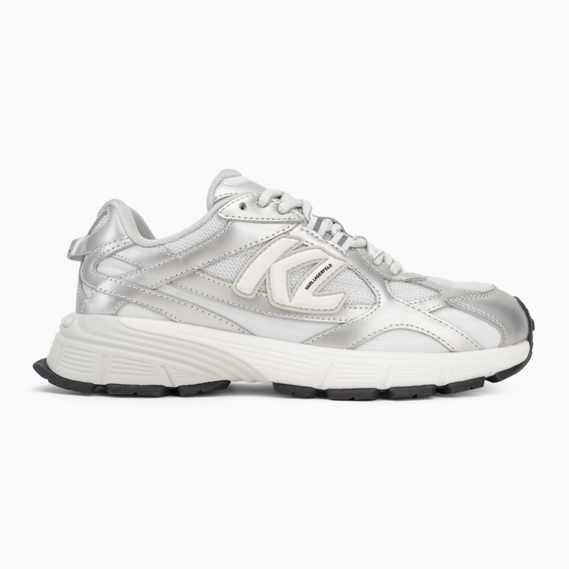 Moteriški batai KARL LAGERFELD Orion Sidetrim white leather/textile w/silver 2