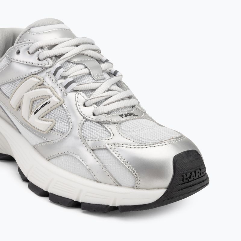 Moteriški batai KARL LAGERFELD Orion Sidetrim white leather/textile w/silver 7