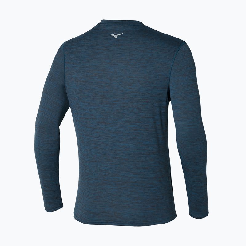 Vyriški bėgimo marškinėliai ilgomis rankovėmis Mizuno Impulse Core Half Zip blue wing teal 2