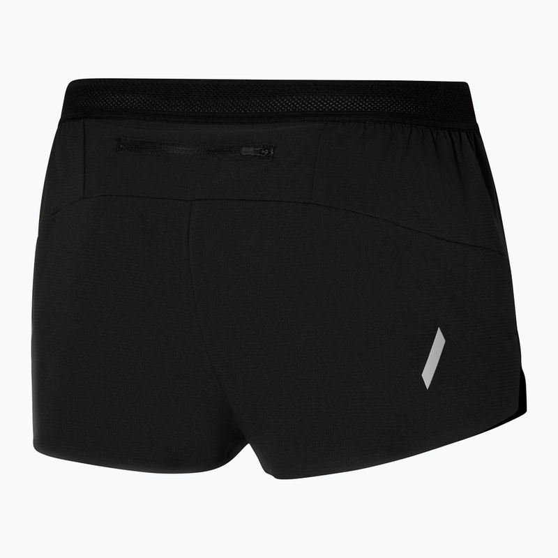 Vyriški bėgimo šortai Mizuno Tech Light Split 1.5" juodi 2